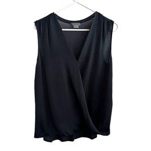 Vince Navy Blue Cross-Front Sleeveless Blouse